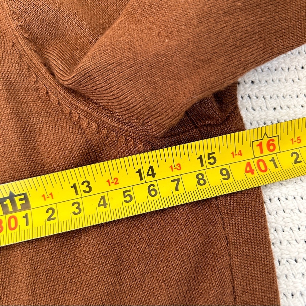 In Wear Women's Medium Brown Open-Front Tie Cardigan Soft Layering *Flaw - Picture 9 of 13